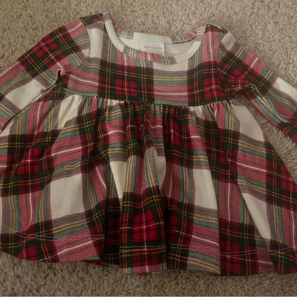Hanna Andersson Red and White Plaid Infant Skater Dress